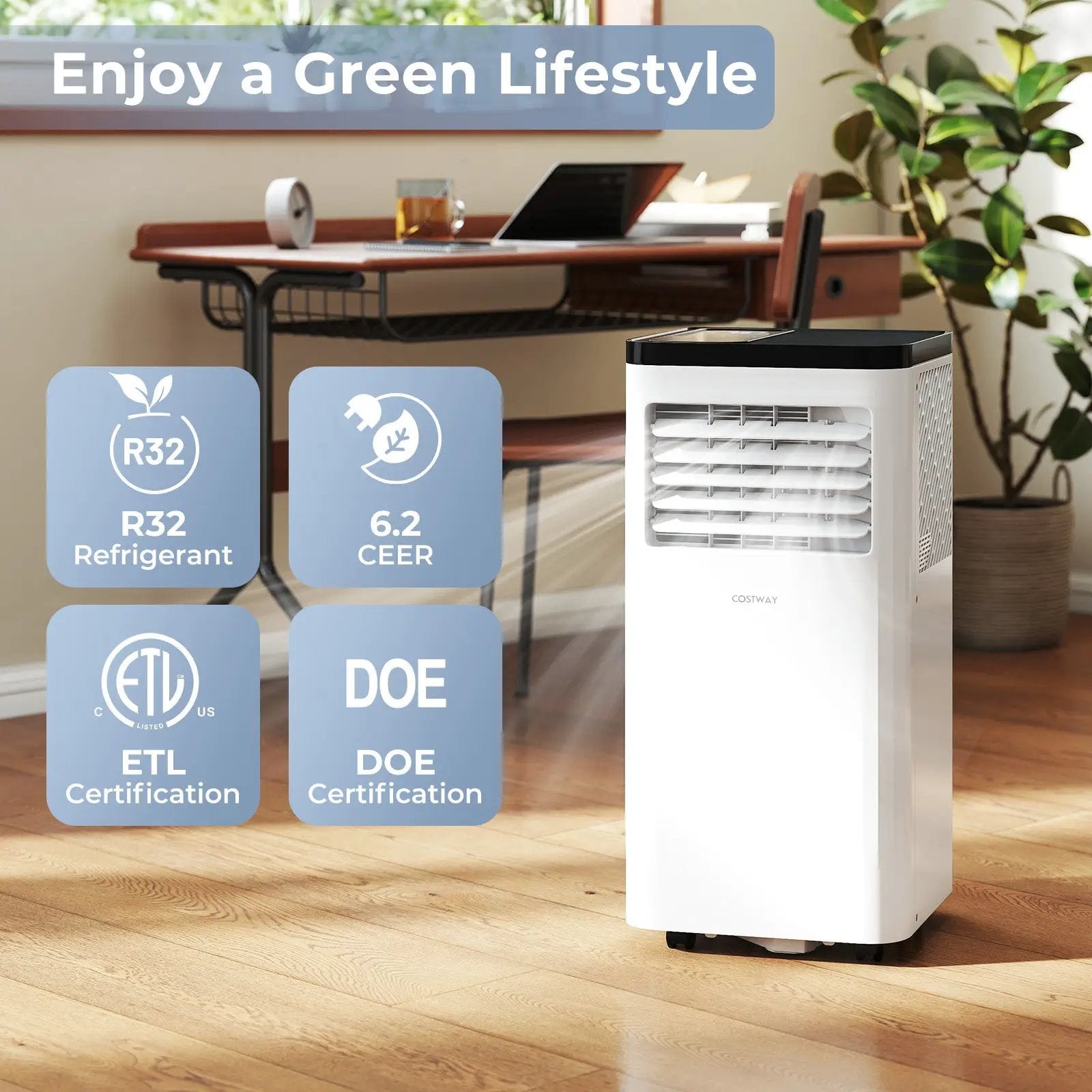 8000 BTU Portable Air Conditioner with Dehumidifier & Remote by DirectDeals