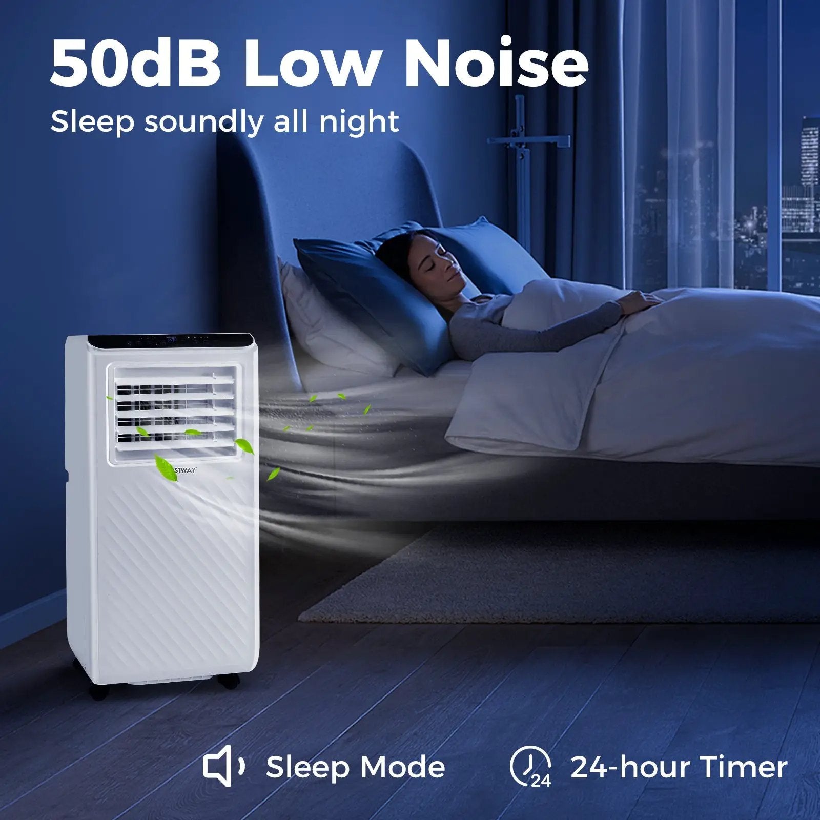 Portable Air Conditioner 8000 BTU 3-in-1 Cooling Fan Dehumidifier by DirectDeals