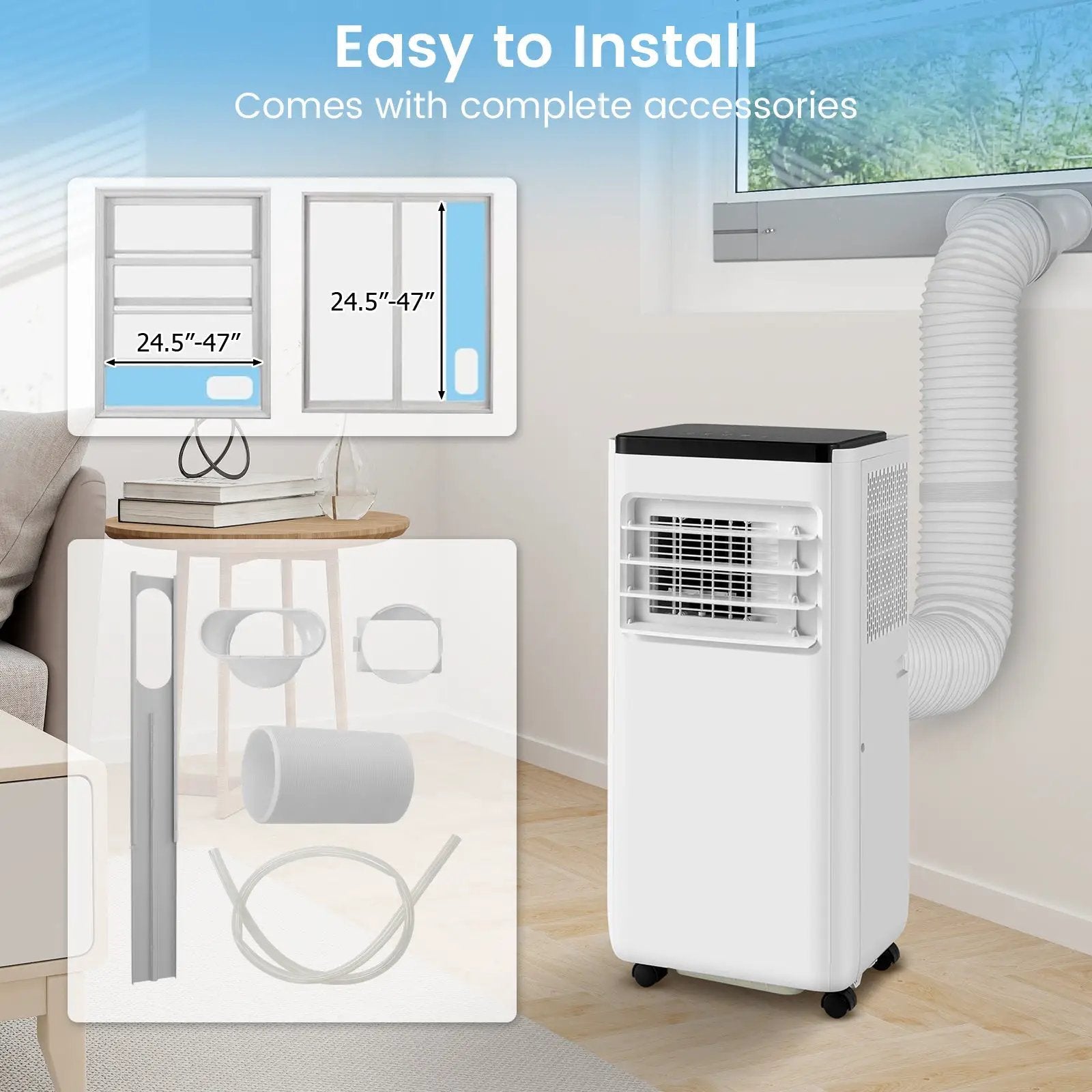 Portable Air Conditioner 8000 BTU with Remote Control by DirectDeals