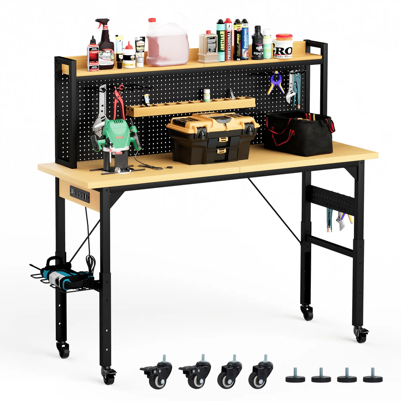 71" Adjustable Workbench with Pegboard by HouseOfZazla