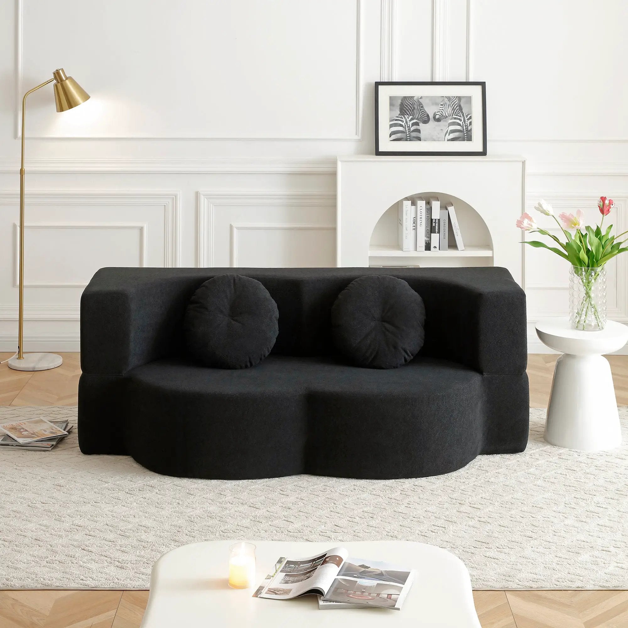 2-in-1 Folding Sofa Bed with Pillow by HouseOfZazla