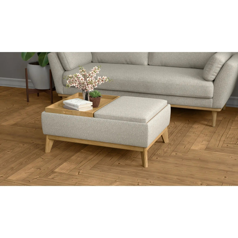 Reversible Tray Ottoman - Tan by HouseOfZazla