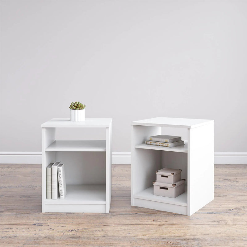 Open Shelf Nightstand - White by HouseOfZazla