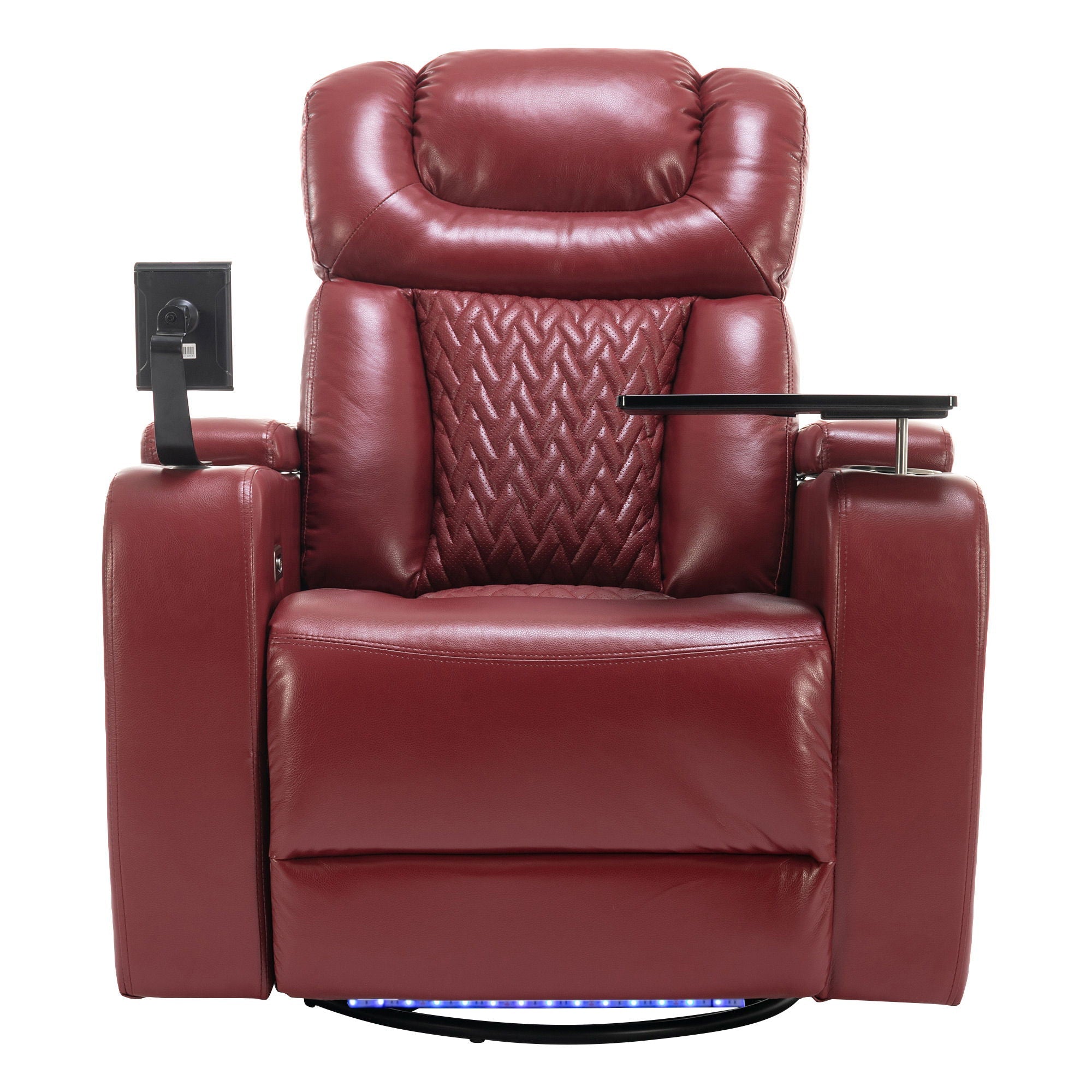 270 Degree Swivel Power Recliner With Tray Table, Phone Holder, Cup Holder, USB Port by HouseOfZazla