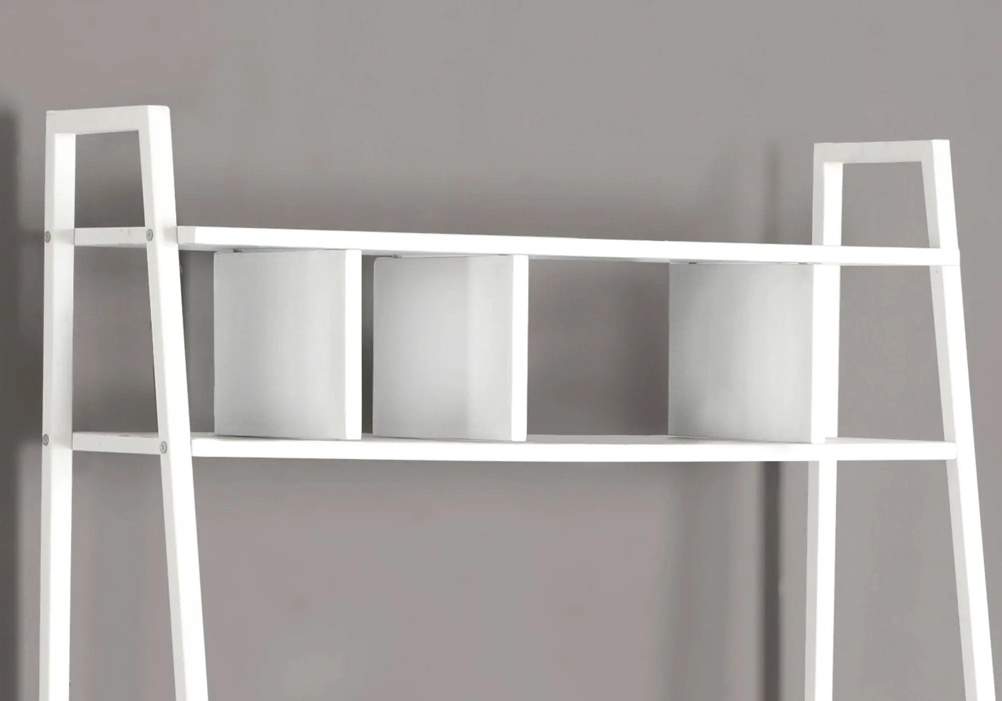 Computer Desk For Home Office, Laptop, Leaning, Storage Shelves, Contemporary & Modern - White by Unique Piece Furniture