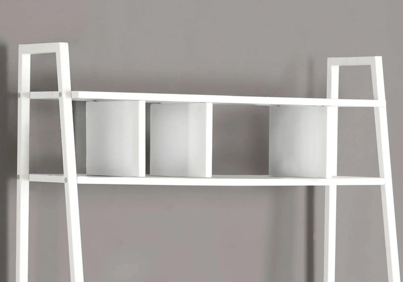 Computer Desk For Home Office, Laptop, Leaning, Storage Shelves, Contemporary & Modern - White by Unique Piece Furniture