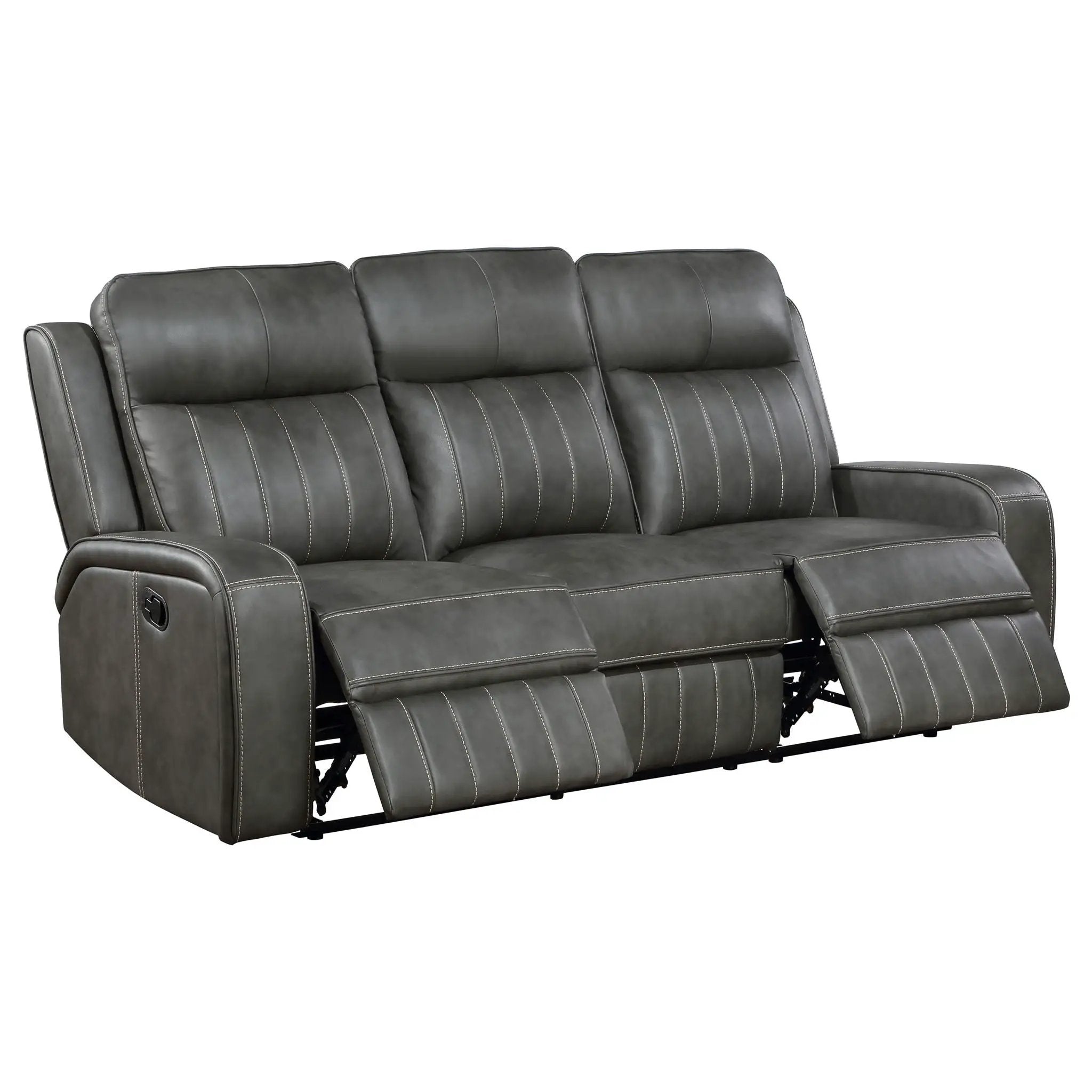 Raelynn 3-piece Upholstered Reclining Sofa Set Grey by Unique Piece Furniture