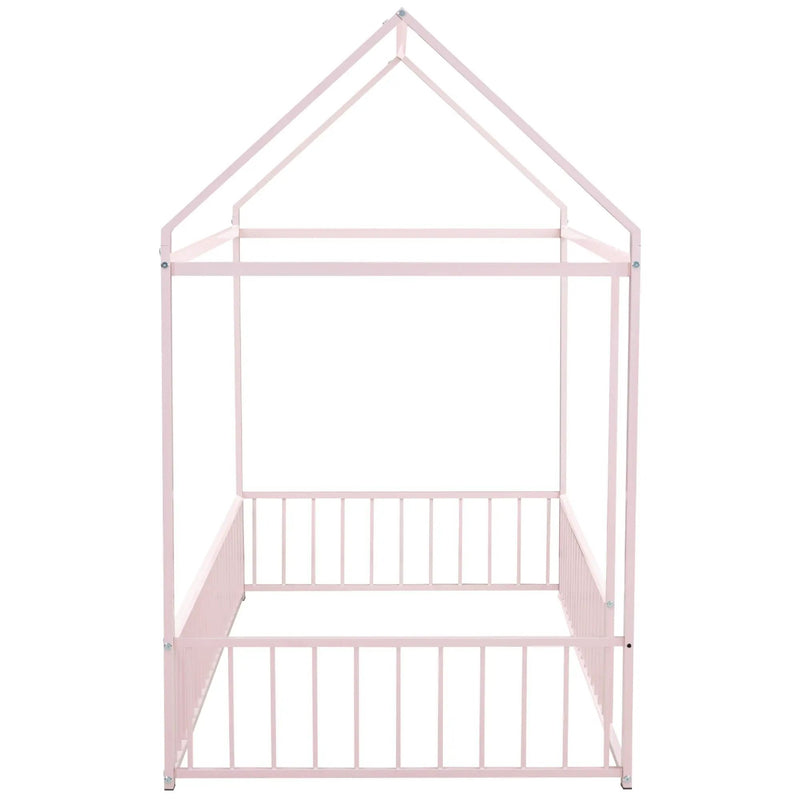 Metal Bed House Bed Frame With Fence by HouseOfZazla