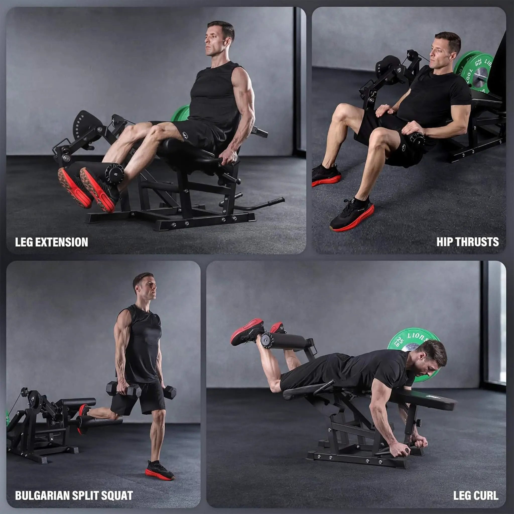 Rovix 800LBS Adjustable Lower Body Leg Extension And Curl Machine (SAK70528) by SAKSBY WHOLESALE