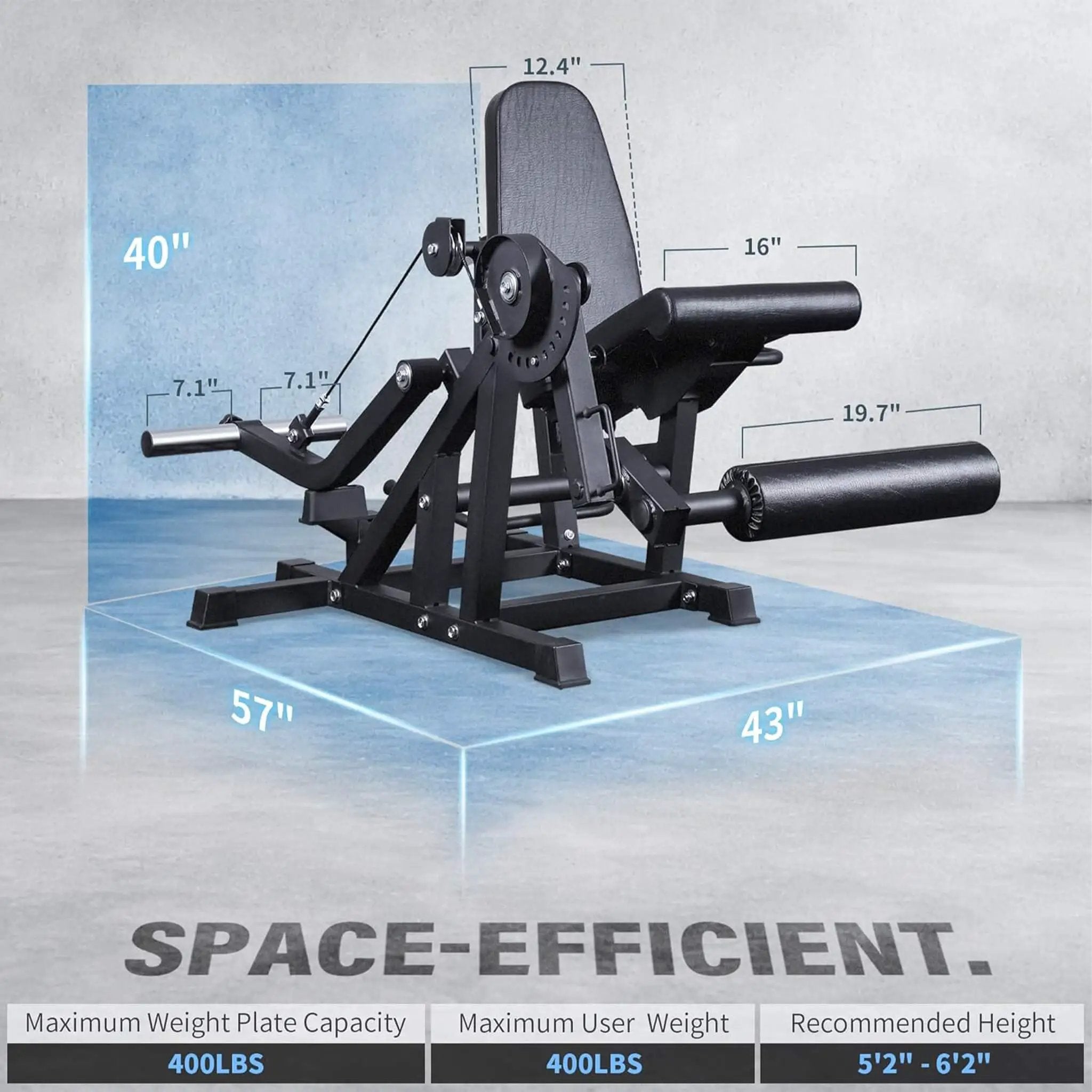 Rovix 800LBS Adjustable Lower Body Leg Extension And Curl Machine (SAK70528) by SAKSBY WHOLESALE