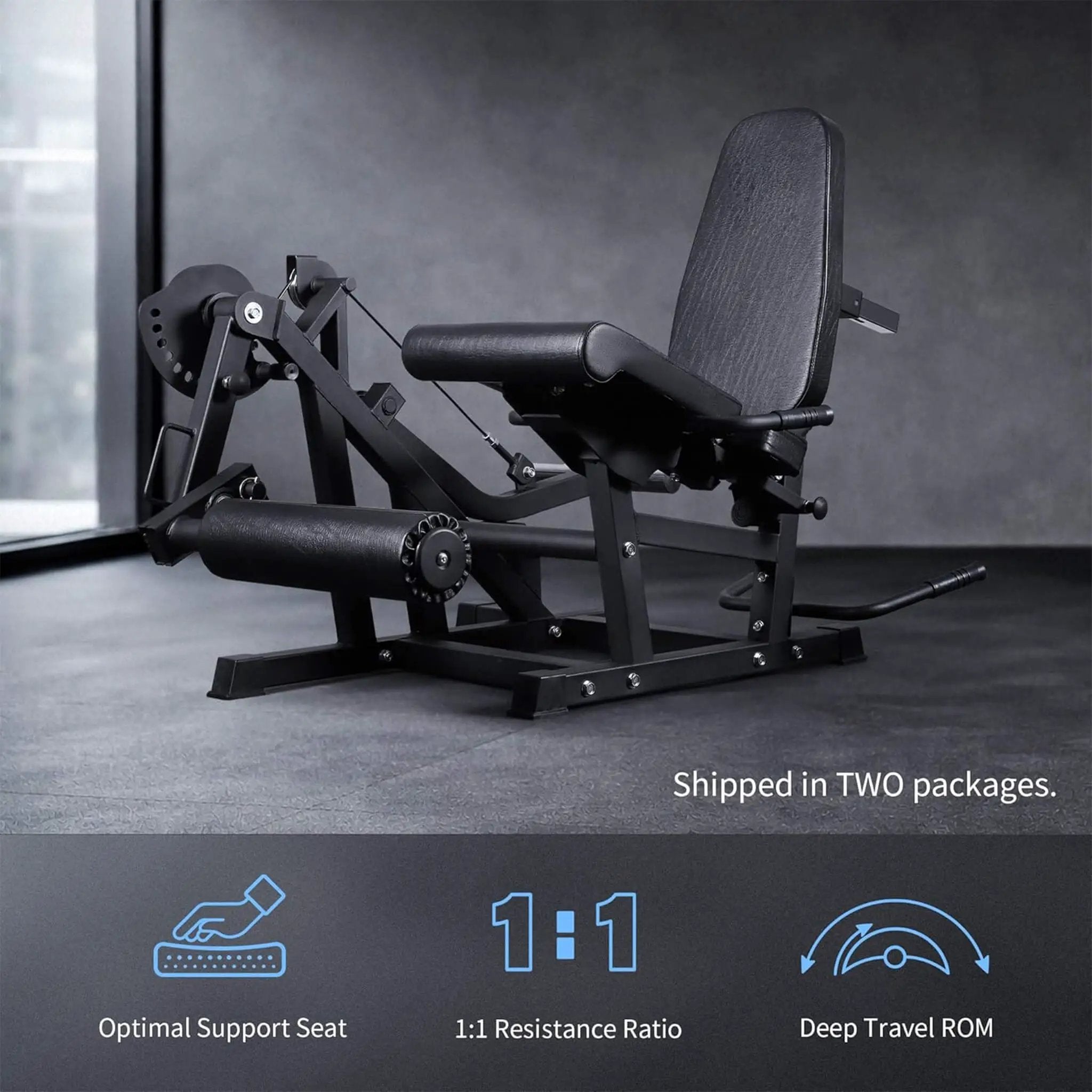 Rovix 800LBS Adjustable Lower Body Leg Extension And Curl Machine (SAK70528) by SAKSBY WHOLESALE