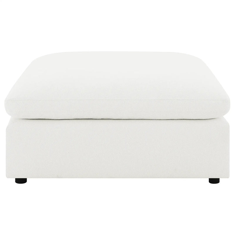 Raleigh Boucle Upholstered Ottoman Ivory by Unique Piece Furniture