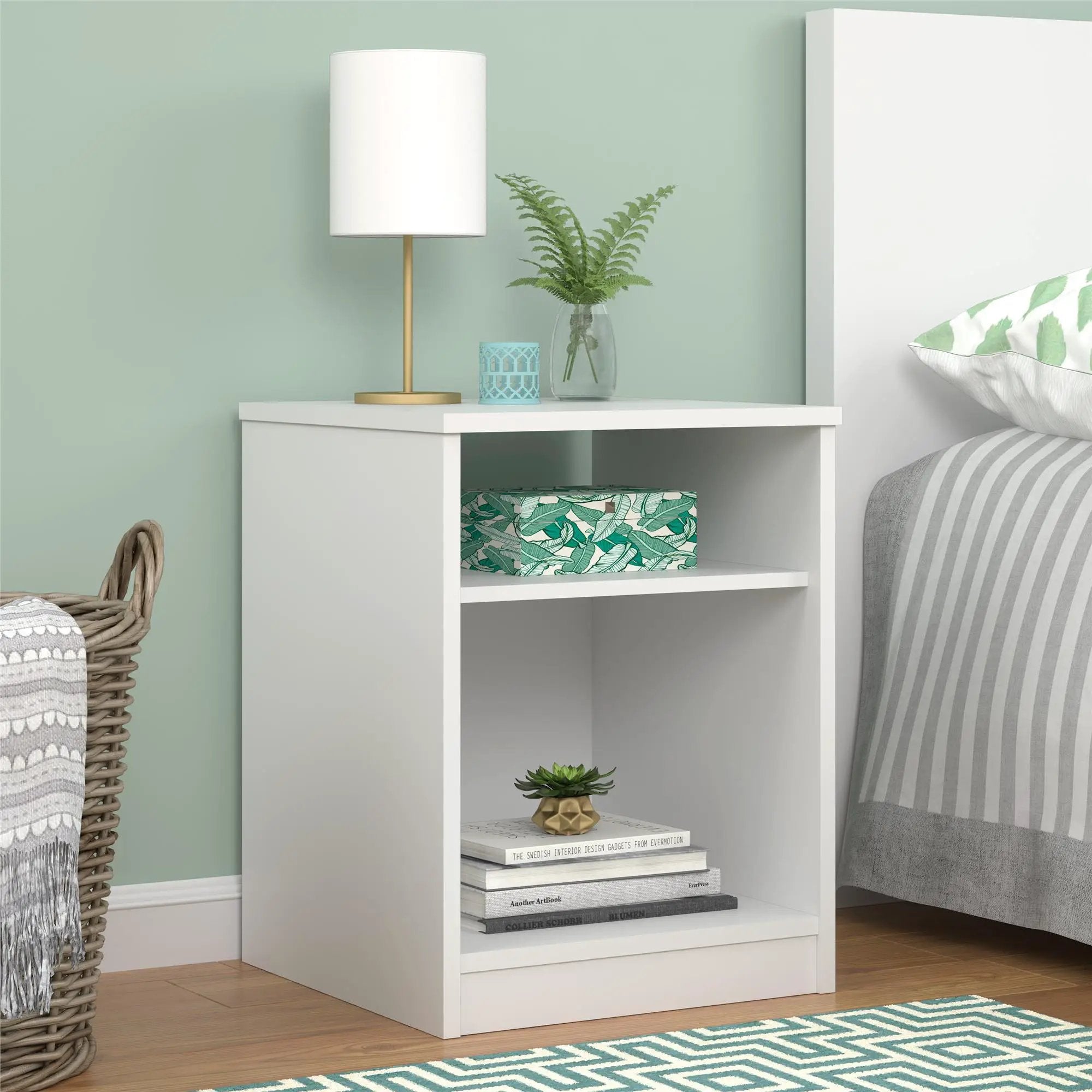 Open Shelf Nightstand - White by HouseOfZazla