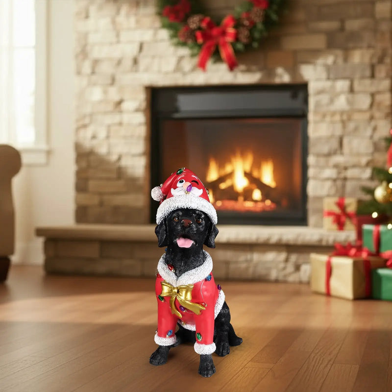 Festive Labrador Christmas Statue by HouseOfZazla