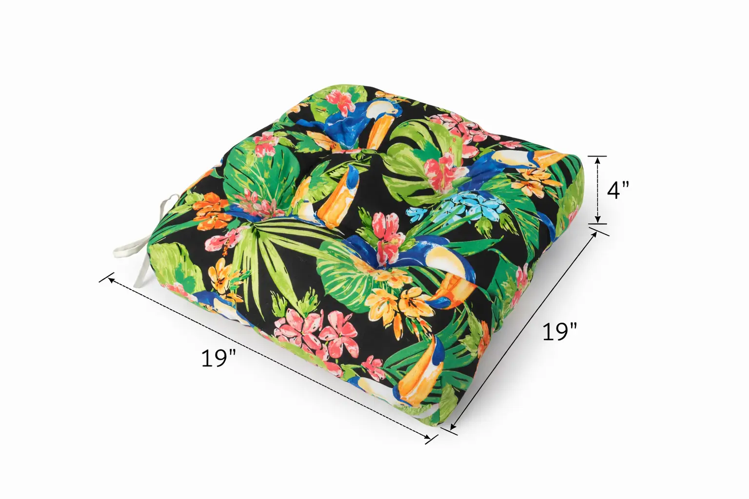 Outdoor Chair Cushions Set of 2, 19 x 19 x 4 Inch Tufted Seat Cushions by HouseOfZazla
