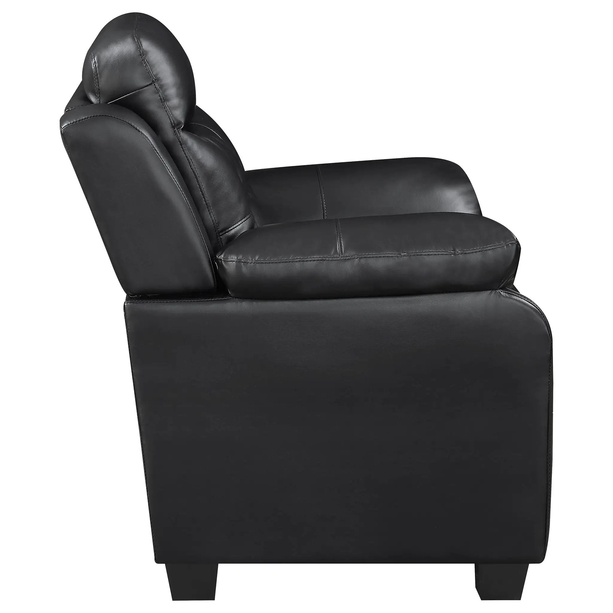 Finley Upholstered Padded Arm Tufted Sofa Black by Unique Piece Furniture