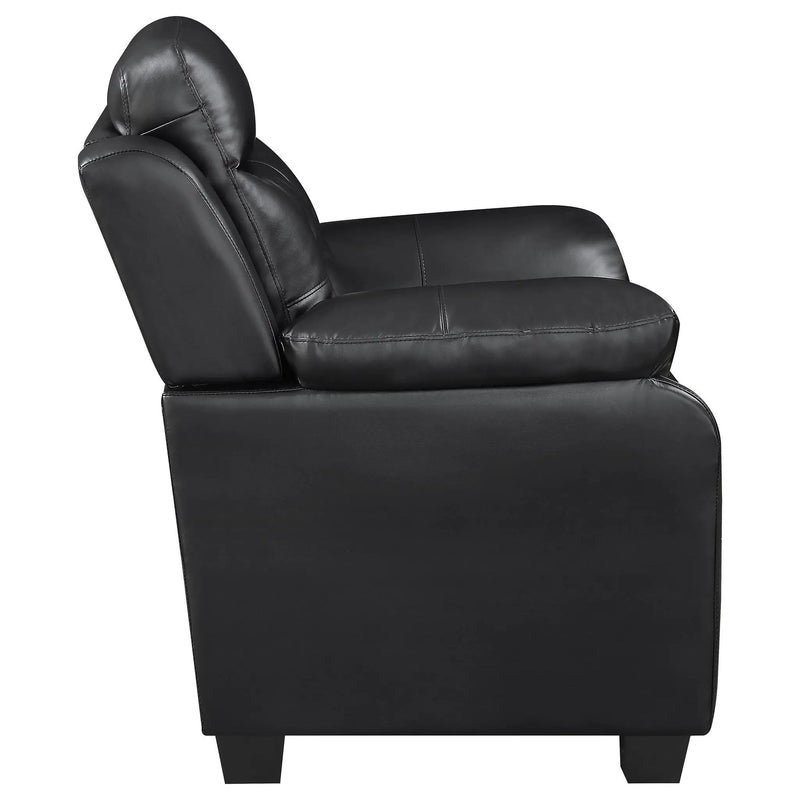 Finley Upholstered Padded Arm Tufted Sofa Black by Unique Piece Furniture
