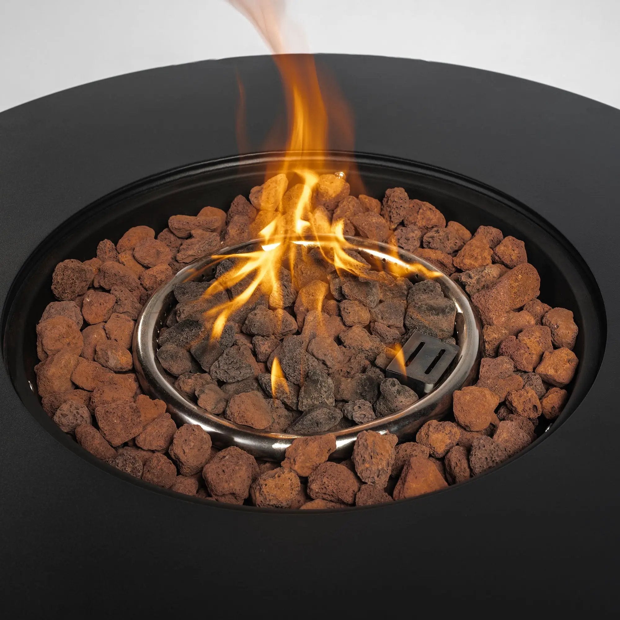 30" Propane Gas Fire Pit Table, 50000 BTU Round Steel Fire Pit by HouseOfZazla