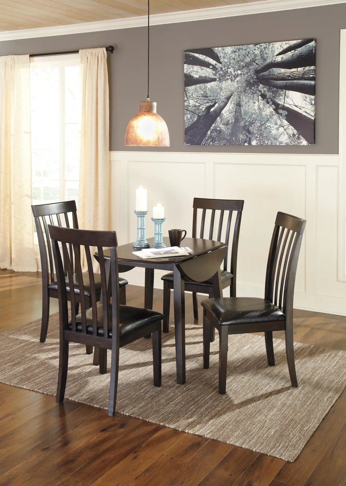 Hammis - Round DRM Drop Leaf Table - Dark Brown by Unique Piece Furniture