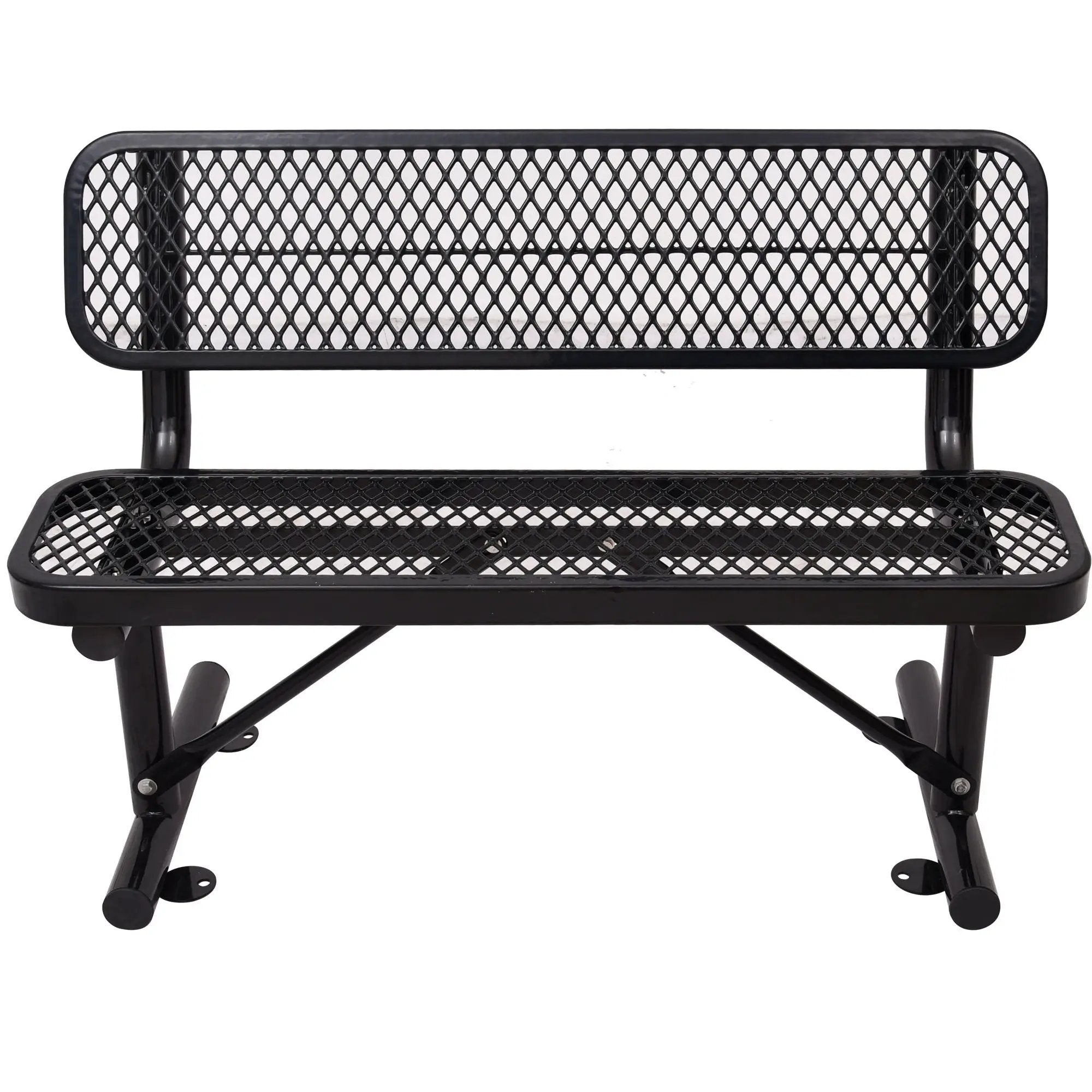 6' Outdoor Steel Bench With Backrest by Unique Piece Furniture