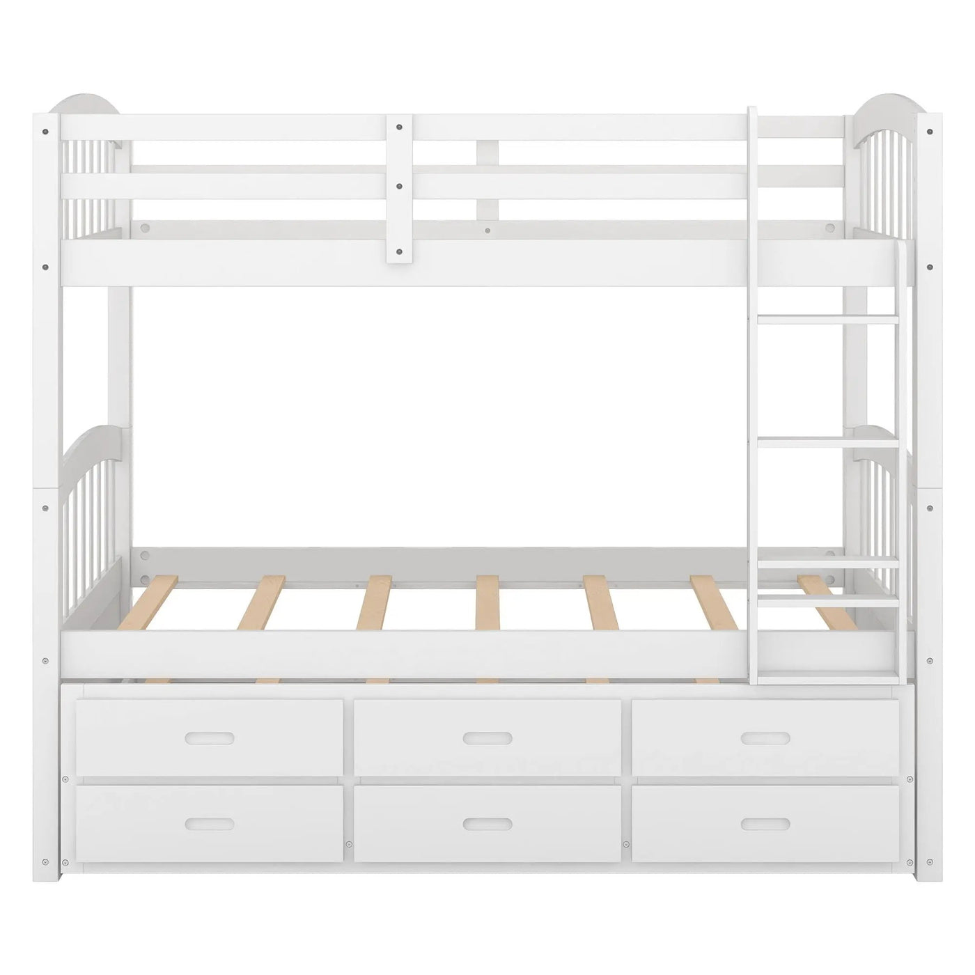 Bunk Bed With Trundle And Drawers, Arched Headboard And Footboard by Unique Piece Furniture