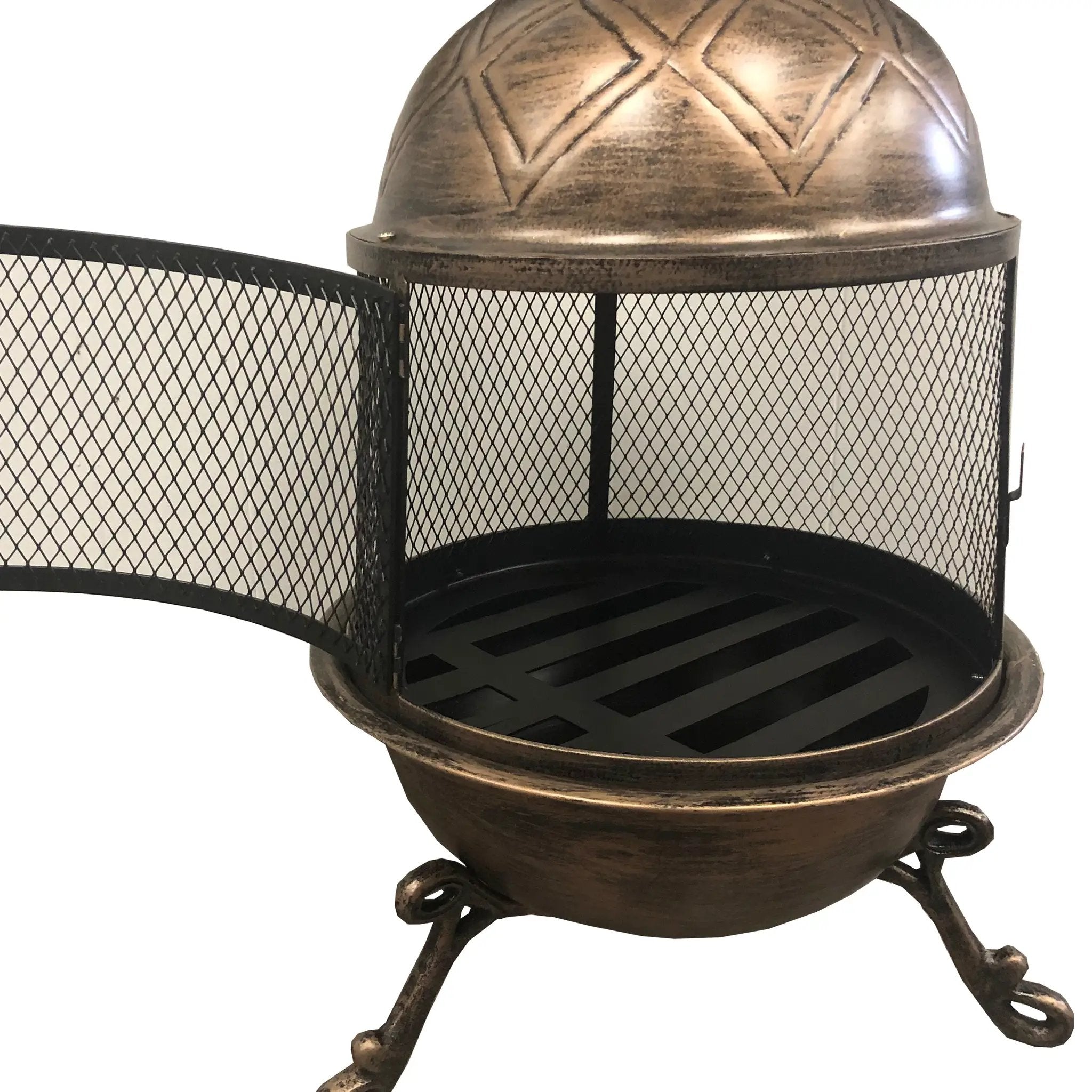 Solid Steel 36-in Tall Antique Bronze Chiminea Fire Pit by Sharicks