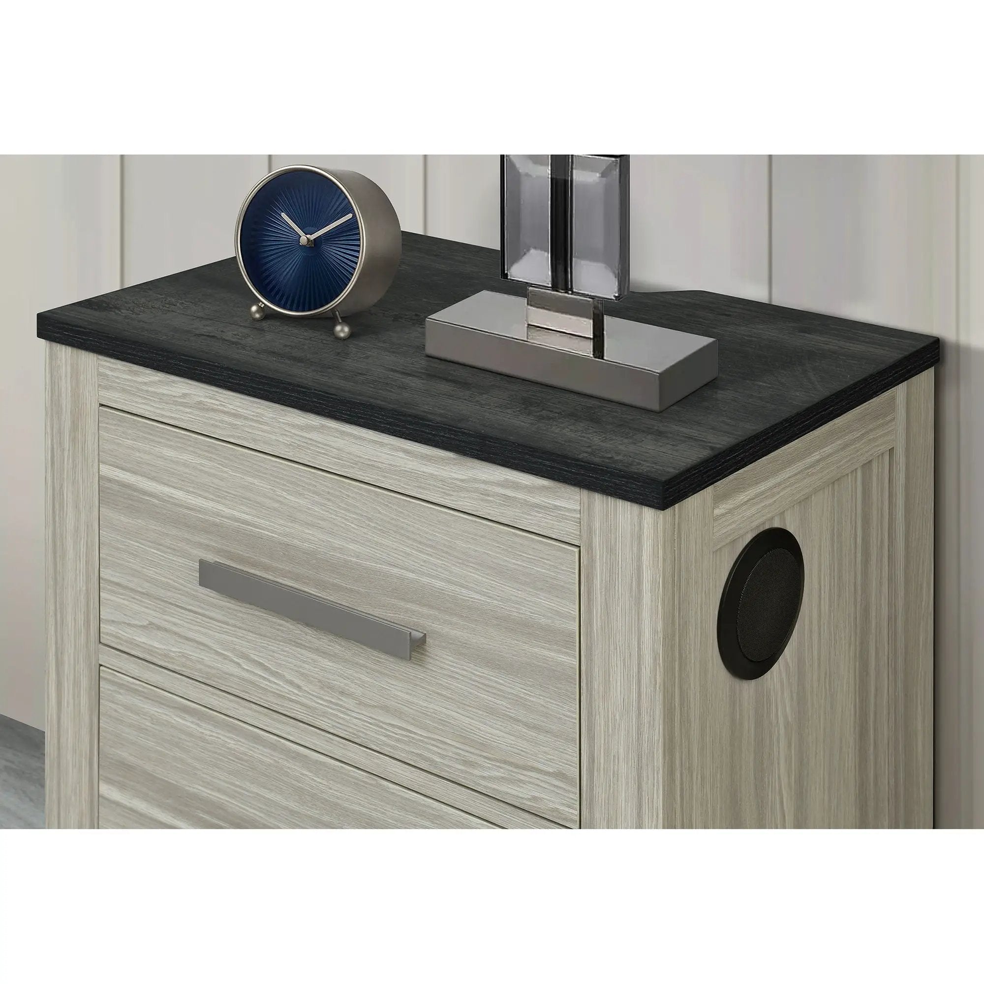 Augusta - Nightstand With Top, 2 Drawers, Block Feet - Beige Brown by HouseOfZazla