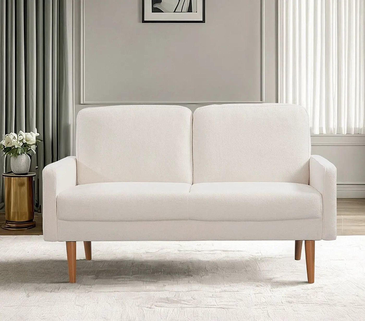 Loveseat Sofa, European Style With Sleek Design, Modern & Vintage Flair, Upholstered 2 Seater Couch by Unique Piece Furniture