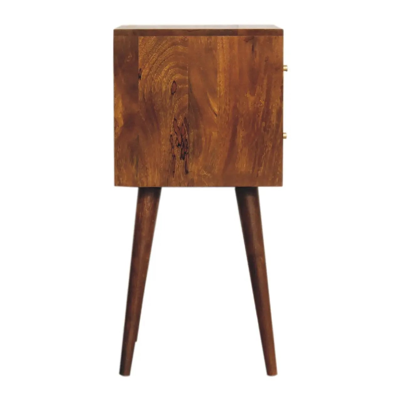 Mini Cube Carved 2 Drawer Nightstand by HouseOfZazla