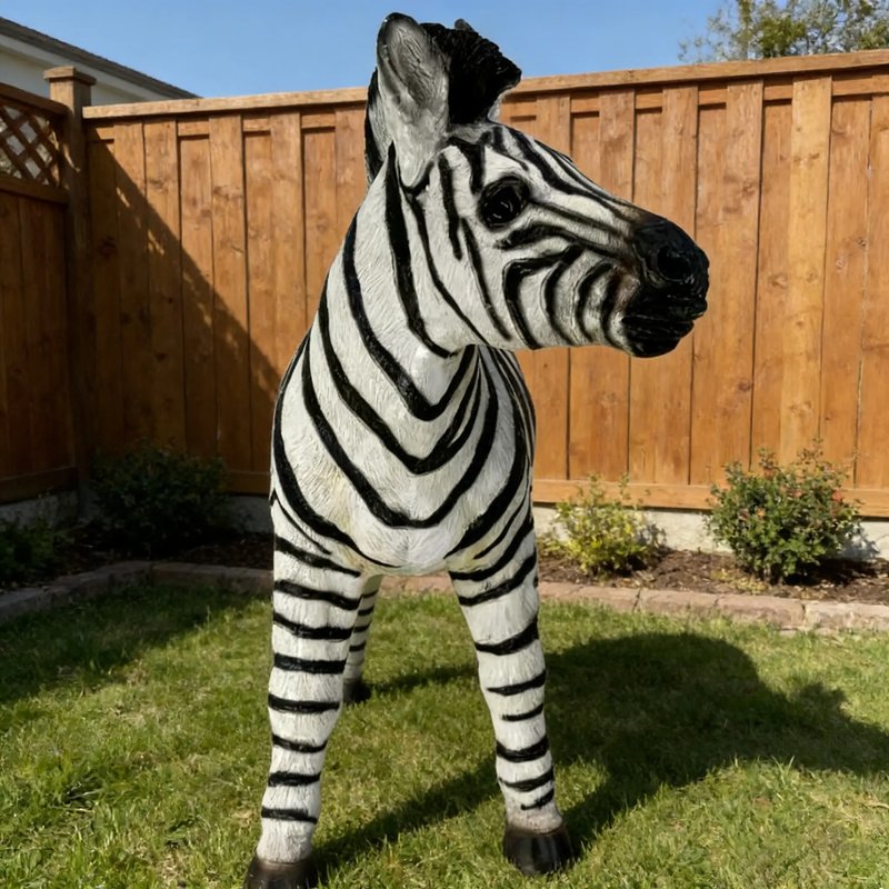 18.31" H x 19.49" L Simulated Zebra Garden Statue by HouseOfZazla