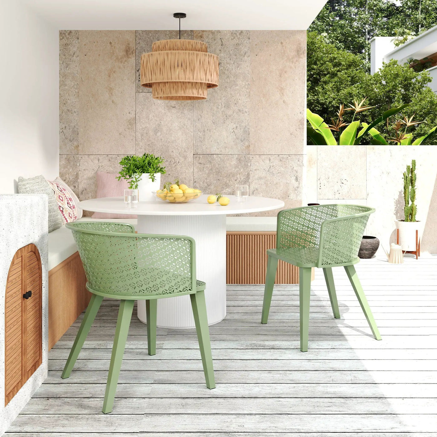 Milan Outdoor Dining Chair Set of 2 by HouseOfZazla