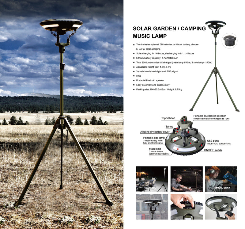 TRU De-LIGHT | Multipurpose Singing Music Solar LED Light | Garden, Camping Portable Light, Strong Bluetooth Speaker | Main Light + 3 Independent Detachable Multi Mode Lights, photo 10 of 17