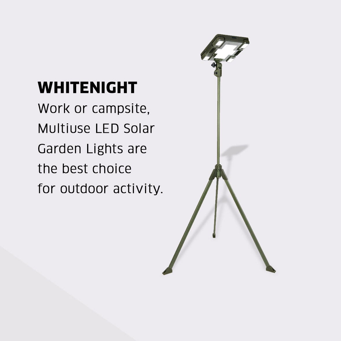 TRU De-LIGHT WHITENIGHT Multipurpose Solar / AC / DC - Garden, Camping Main Light + 3 Independent Detachable Multi Mode Side Lights / Tripod + Carrying Bag, photo 12 of 19