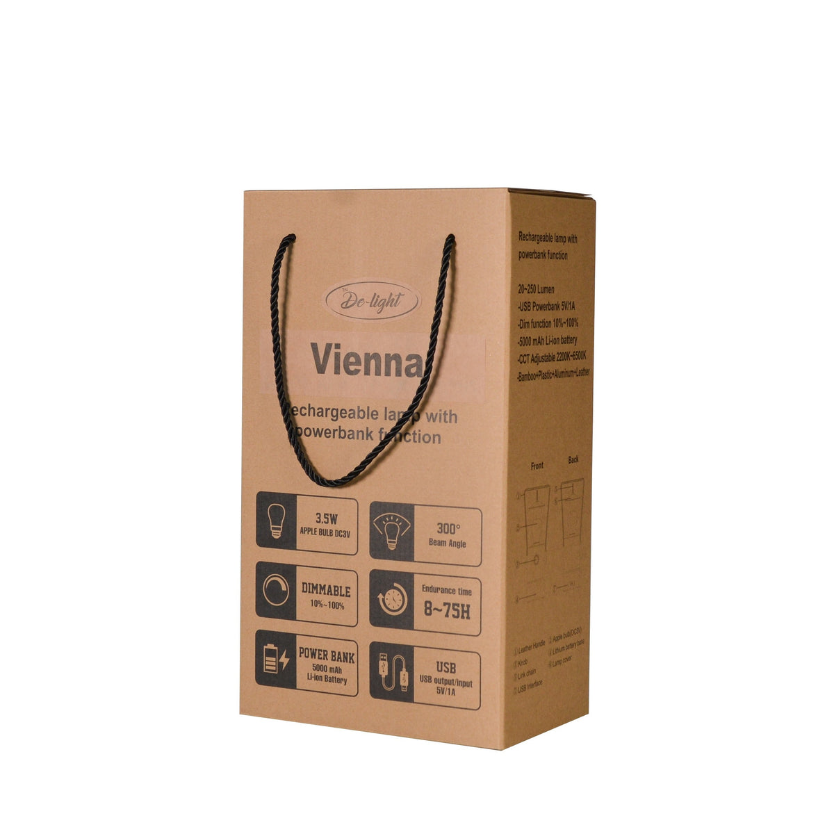TRU De-LIGHT VIENNA Dimmable Desk Lamp - Lamp / Power Bank / Decoration All-In-One, photo 6 of 17