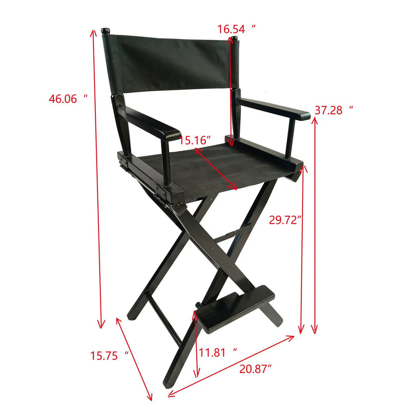 Casual Home Director's Chair, Foldable Style, Suitable For Adults (Set of 2) - Black by Unique Piece Furniture