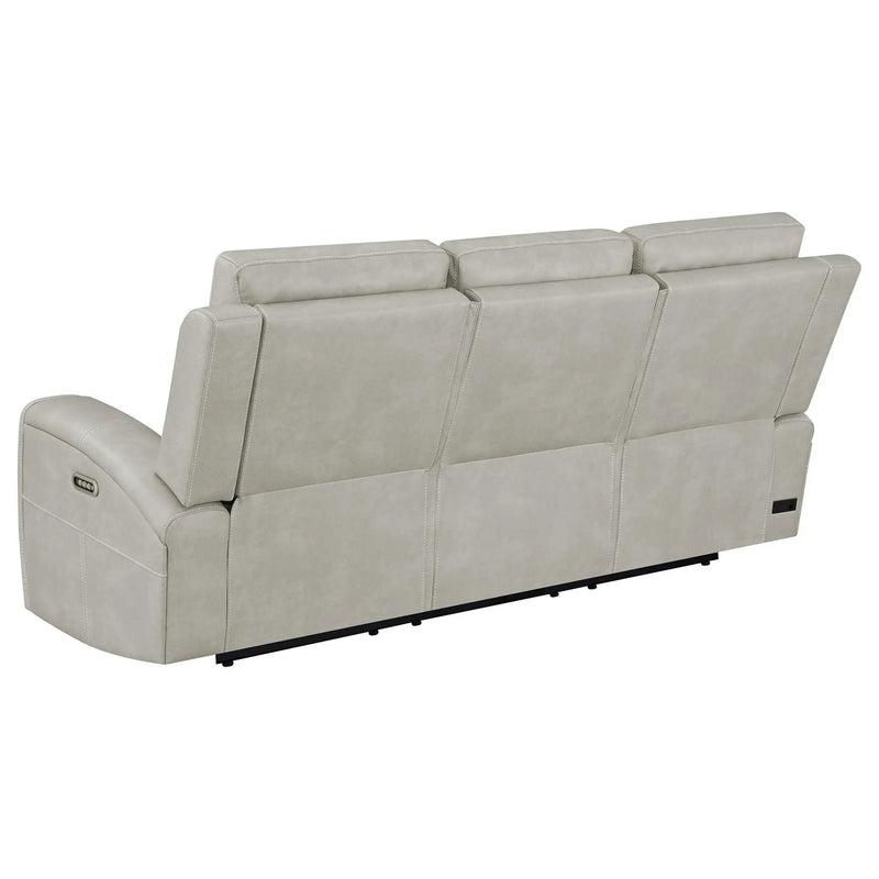 Brickston Triple Power Reclining Sofa Grey by Unique Piece Furniture