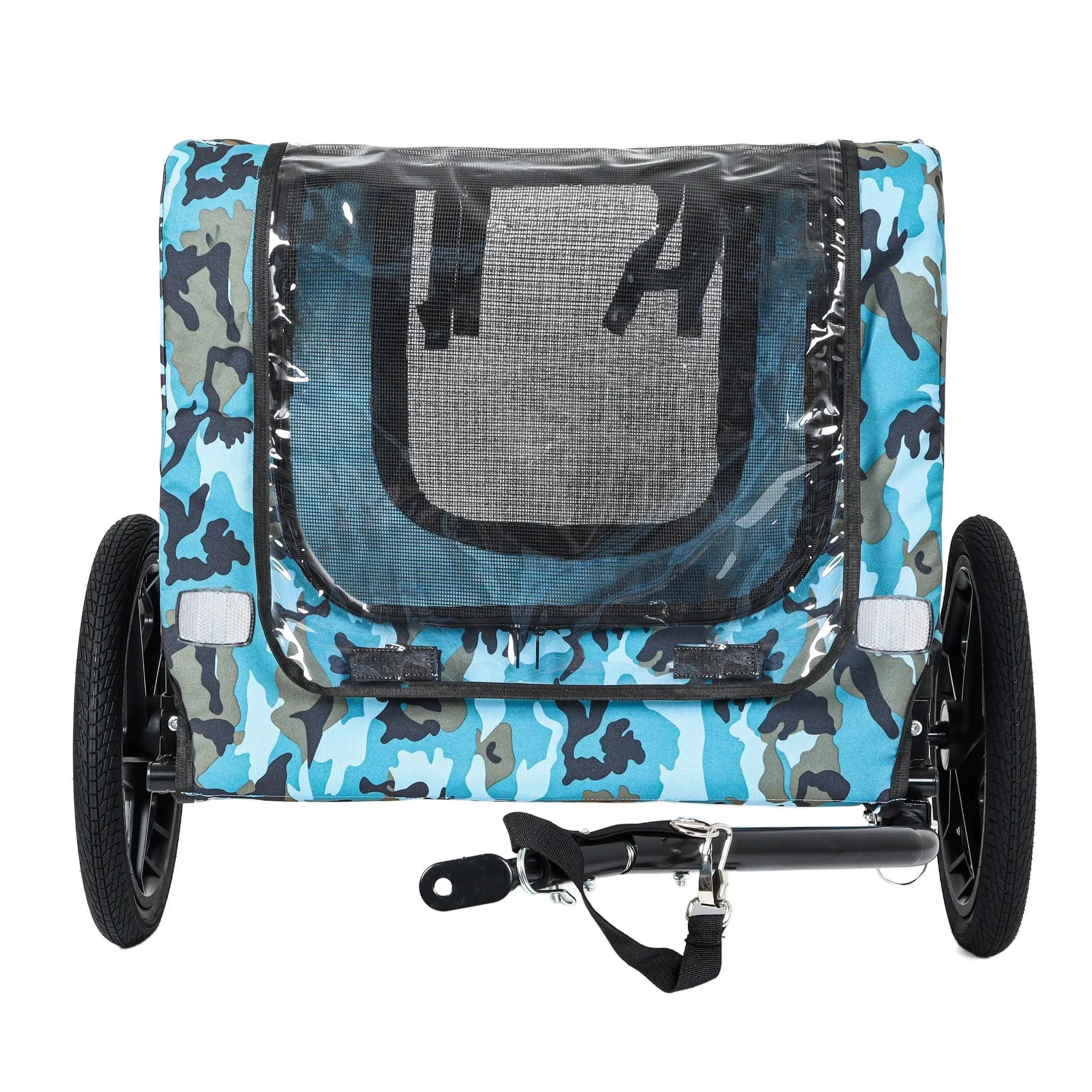 Outdoor Heavy Duty Collapsible Pet Bike Trailer with 16-Inch Wheels by HouseOfZazla