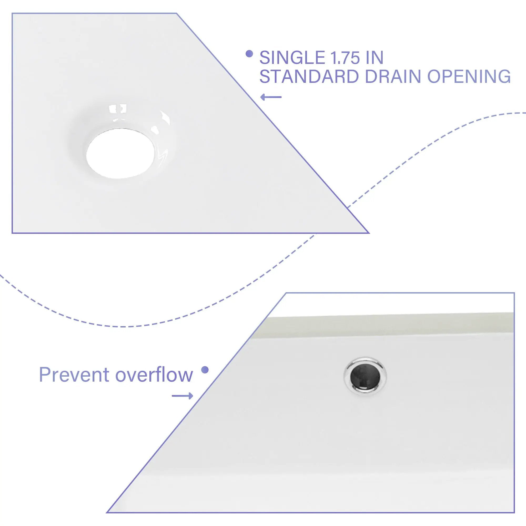 Modern Ceramic Rectangular Undermount Bathroom Sink With Overflow by HouseOfZazla