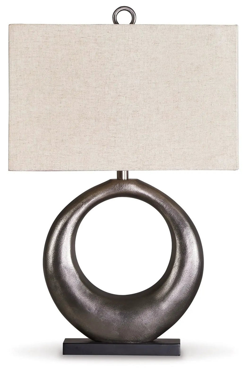 Saria - Metal Table Lamp - Antique Silver Finish by Unique Piece Furniture