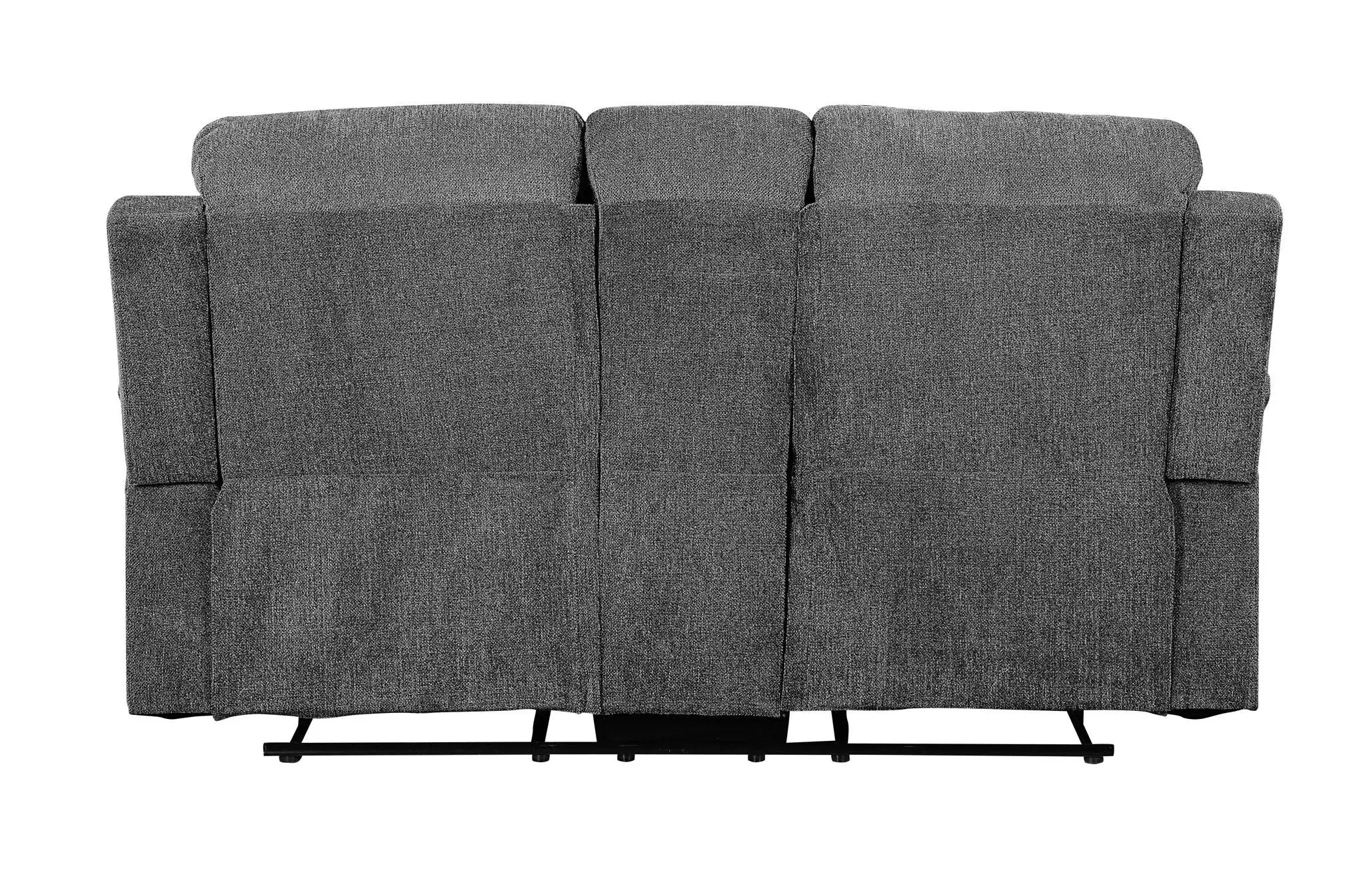 Kalen - Chenille Loveseat With Console - Gray by HouseOfZazla