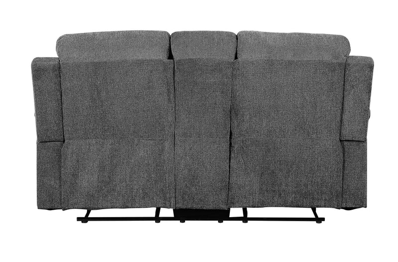 Kalen - Chenille Loveseat With Console - Gray by HouseOfZazla