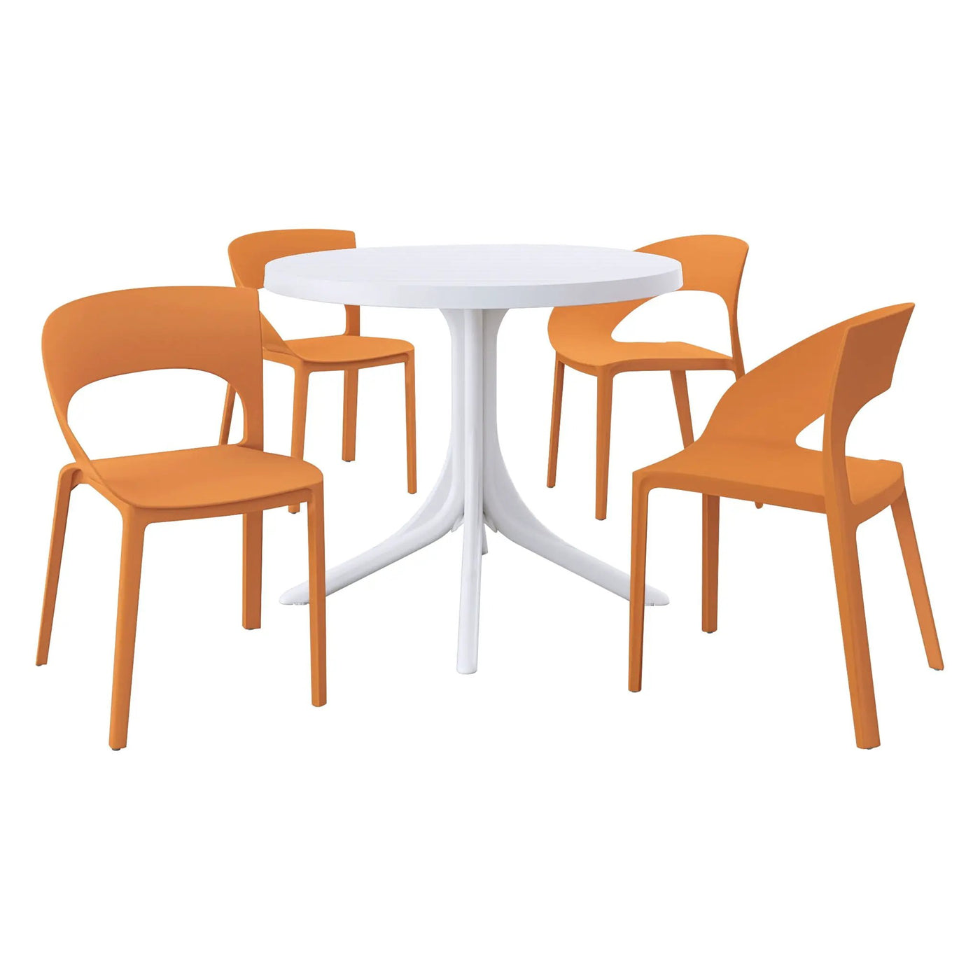 4 Piece Set Of Modern Designed Single Chairs With Round Table by Unique Piece Furniture