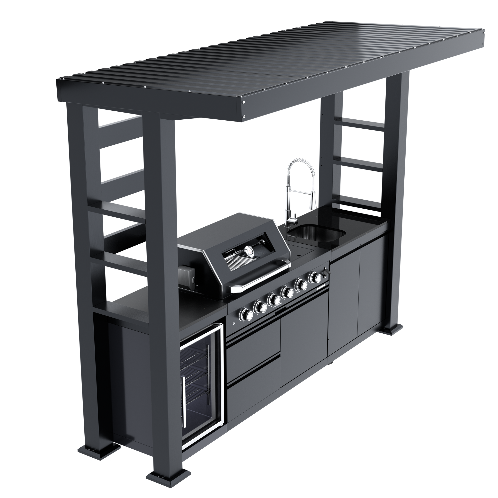 110-Inch Deluxe Stainless Steel Gas Outdoor Kitchen Grill by HouseOfZazla