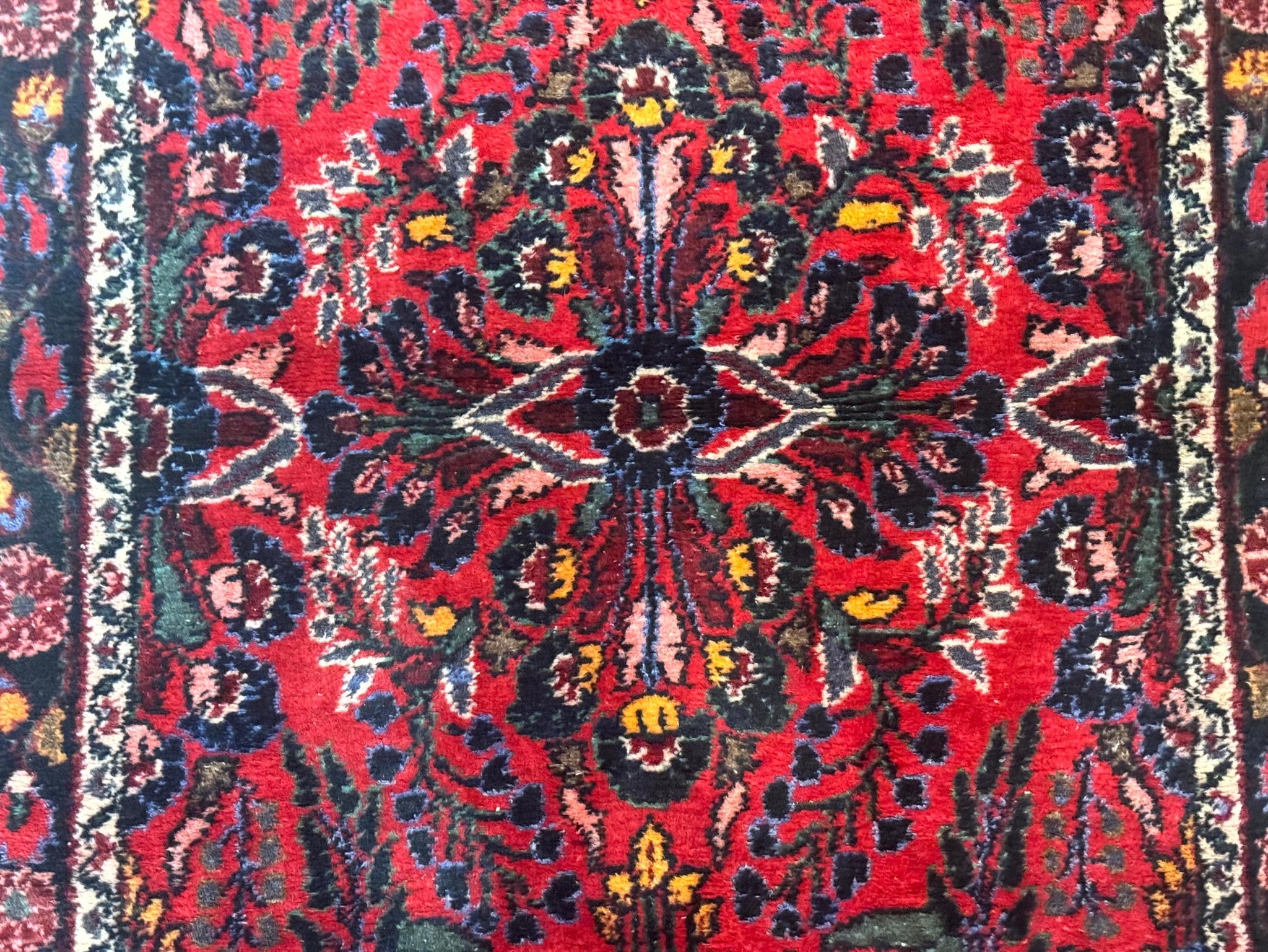 Persian Rug 3x5, Red Tribal Rug, Semi Antique, Wool Rug 3 x 5, Persian Hamadan Rug by Jewel Rugs
