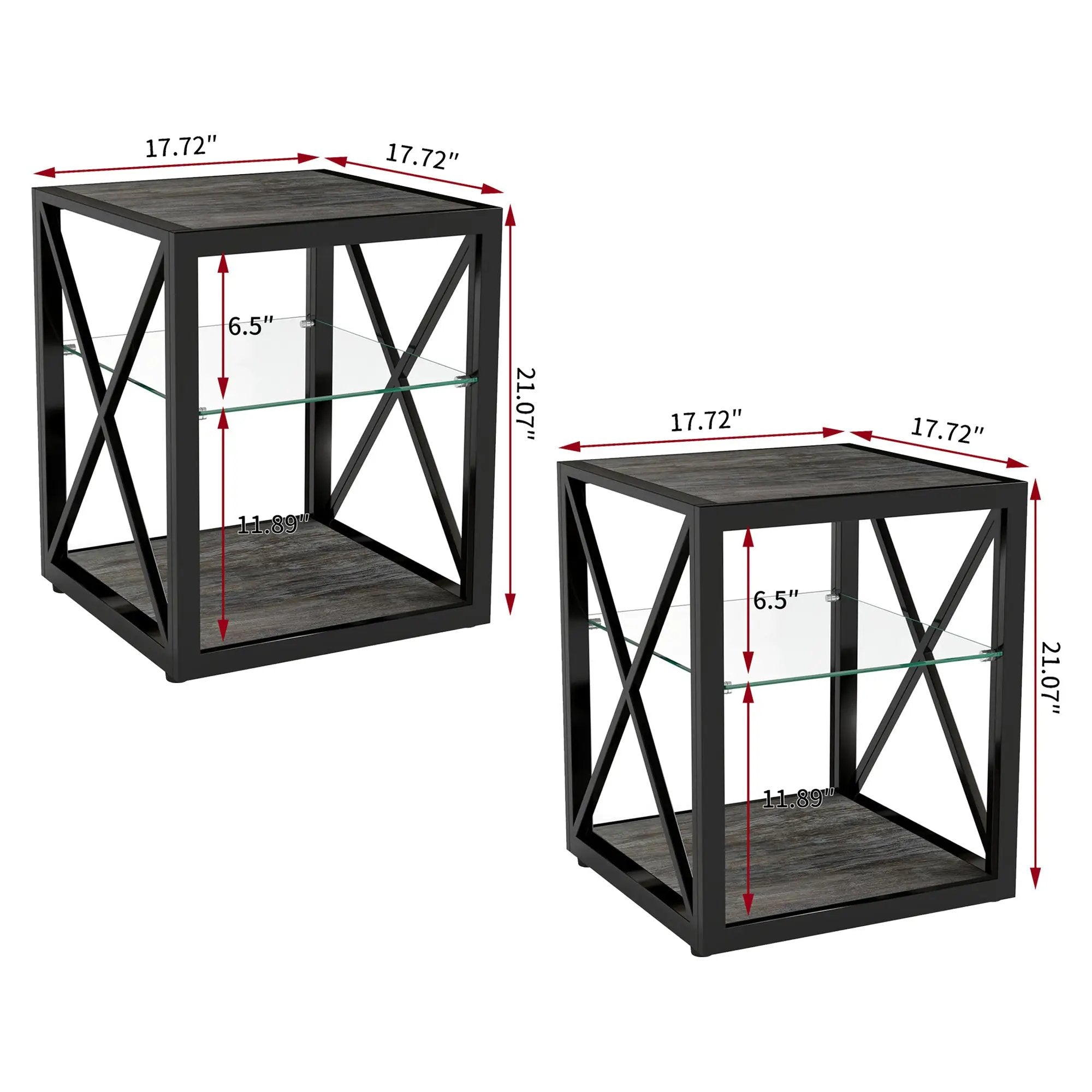 Set of 2 Modern End Tables for Bedroom & Living Room by HouseOfZazla