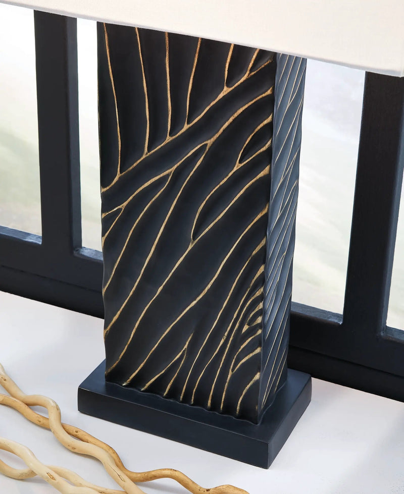 Bartlen - Poly Table Lamp - Black / Gold Finish by Unique Piece Furniture