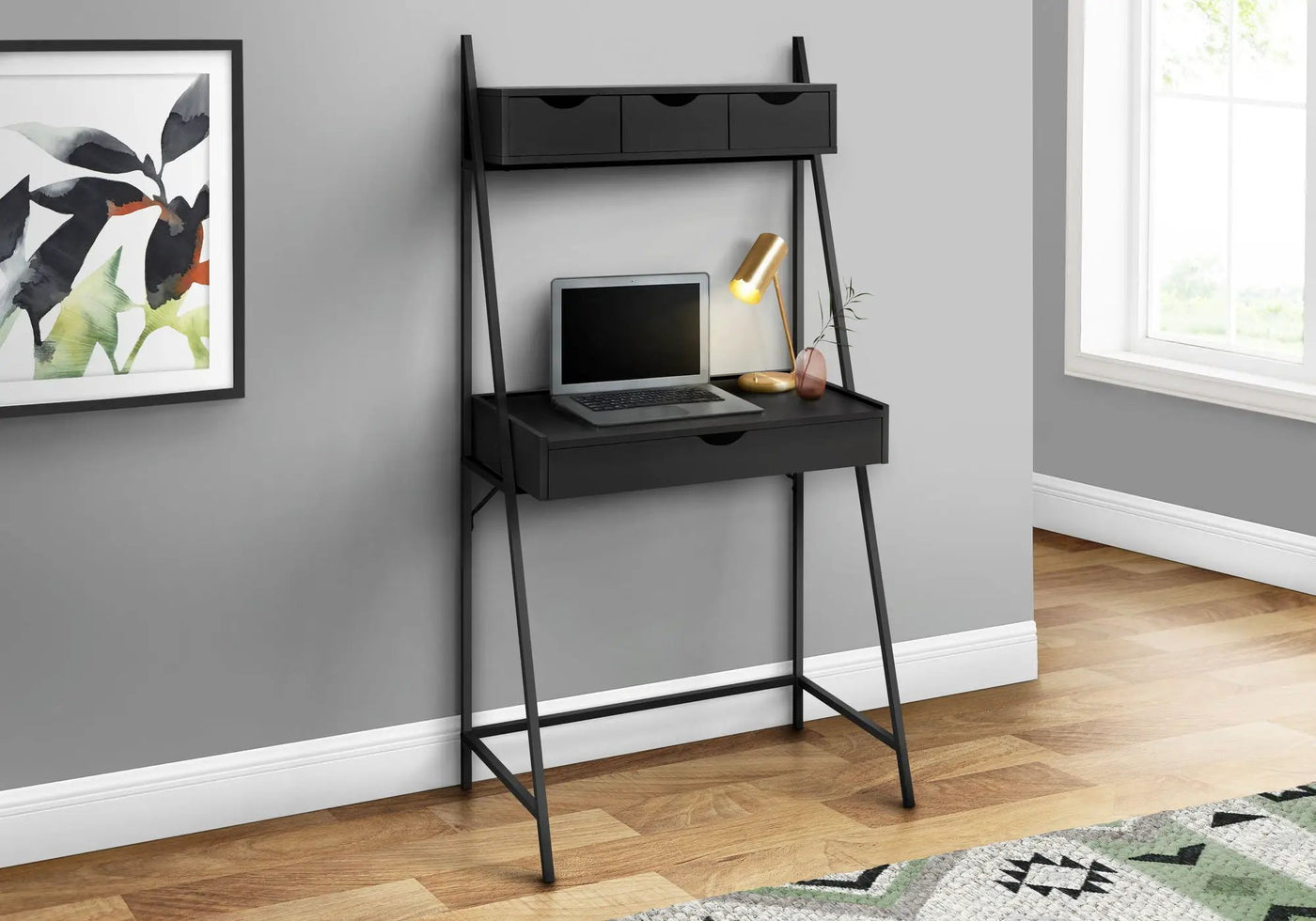 Contemporary Computer Desk for Home Office with Storage Drawers by HouseOfZazla
