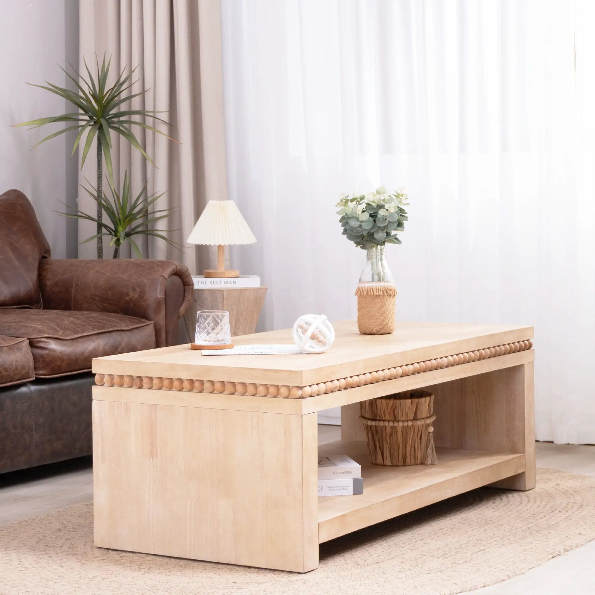 Modern Coffee Table With Beaded Trim by HouseOfZazla