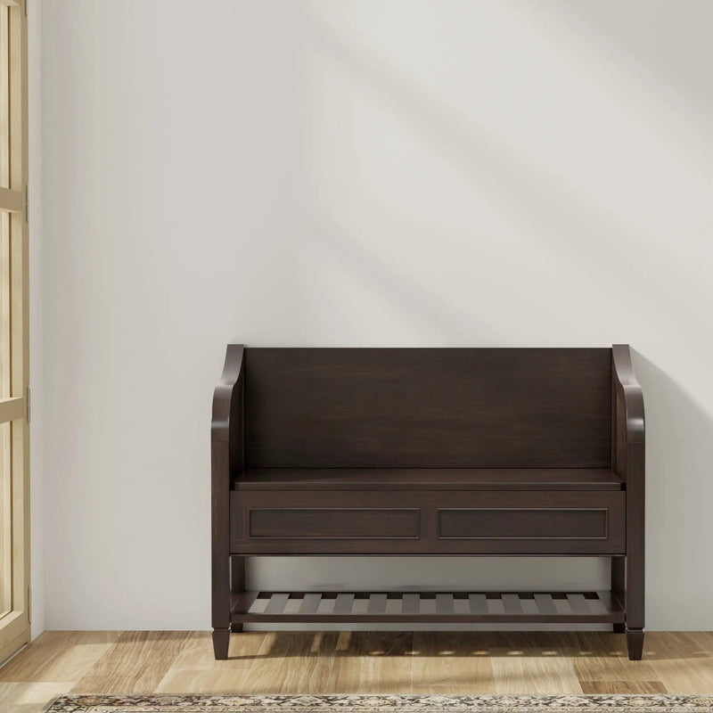 Connaught - Entryway Storage Bench With Shelf - Chestnut by HouseOfZazla