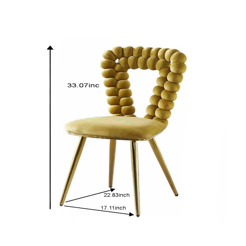 Modern Chair With Iron Tube Legs, Soft Cushions And Comfortable Backrest, Suitable For Dining Room, Living Room, Cafe, Hairball Back by HouseOfZazla
